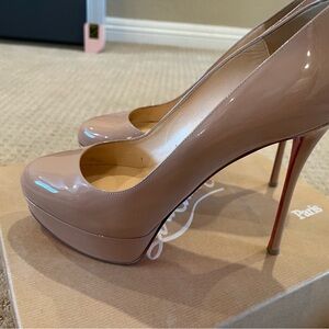 Christian Louboutin Tan Patent Leather Heels